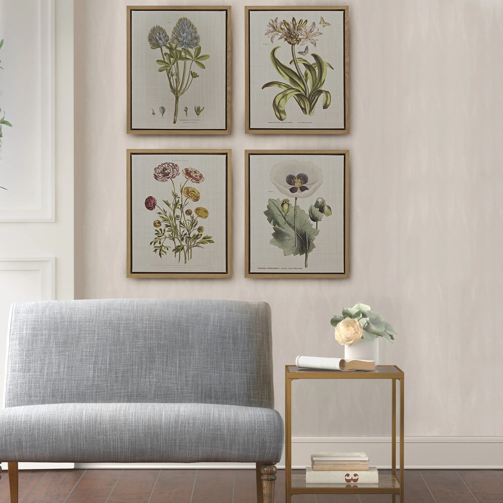 Martha Stewart Herbal Botany 4-piece Botanical Illustration Framed Canvas Wall Art Set & Reviews ... | Wayfair North America