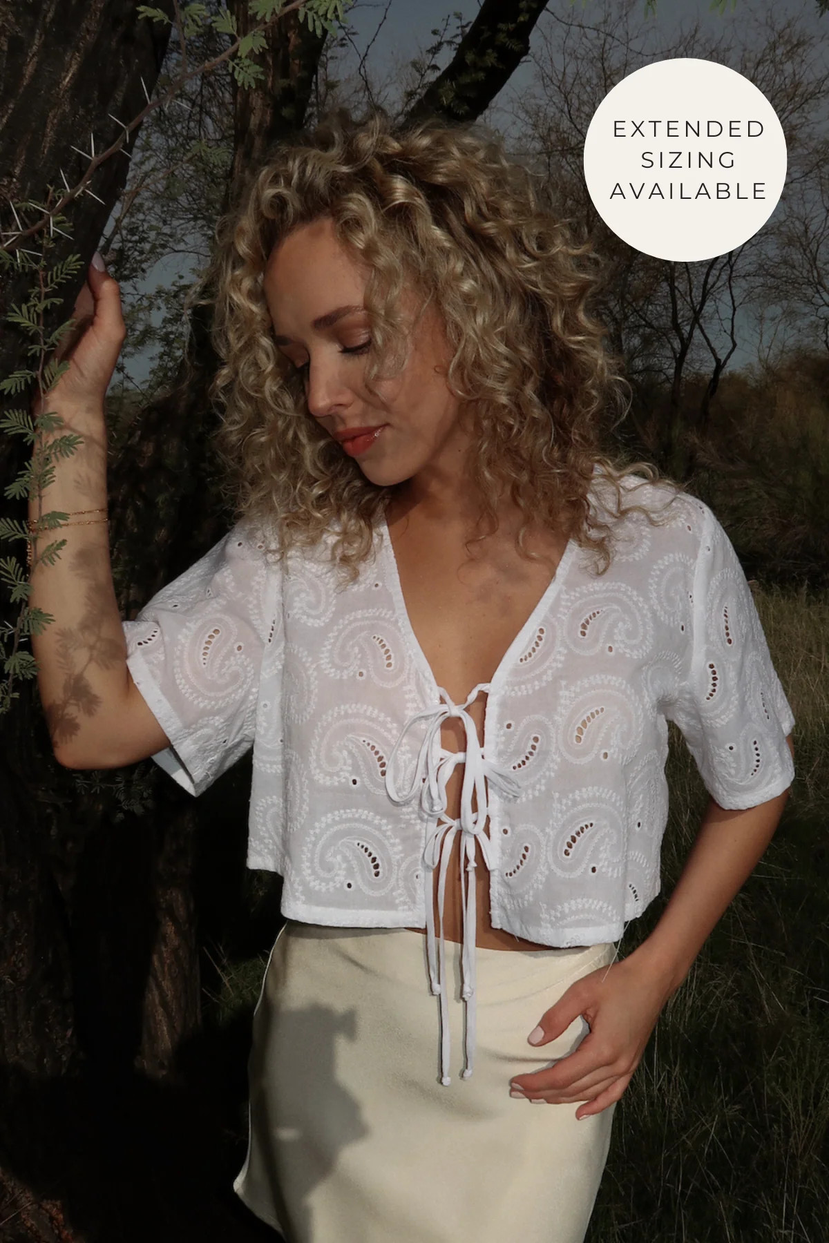 Lennox Tie Top - White | THELIFESTYLEDCO