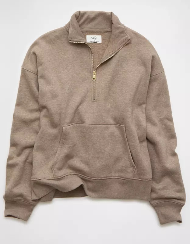 AE Everyday Luxe Quarter Zip Sweatshirt | American Eagle Outfitters (US & CA)