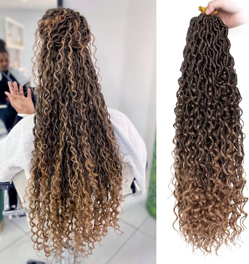 ZRQ 8 Packs Boho Faux Locs Crochet Hair 24 Inch Ombre Goddess Locs Croceht Braids, Pre Looped Boh... | Amazon (US)