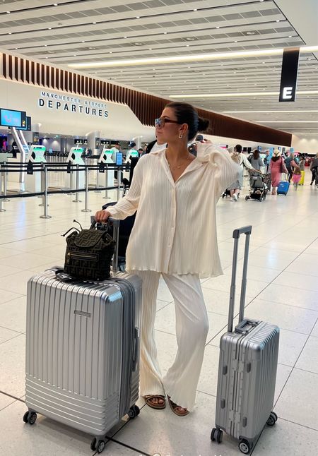 Cream, Shirt, Cream Trousers,Travel Outfit, Airport Outfit, RIMOWA luggage

#LTKeurope #LTKstyletip #LTKtravel