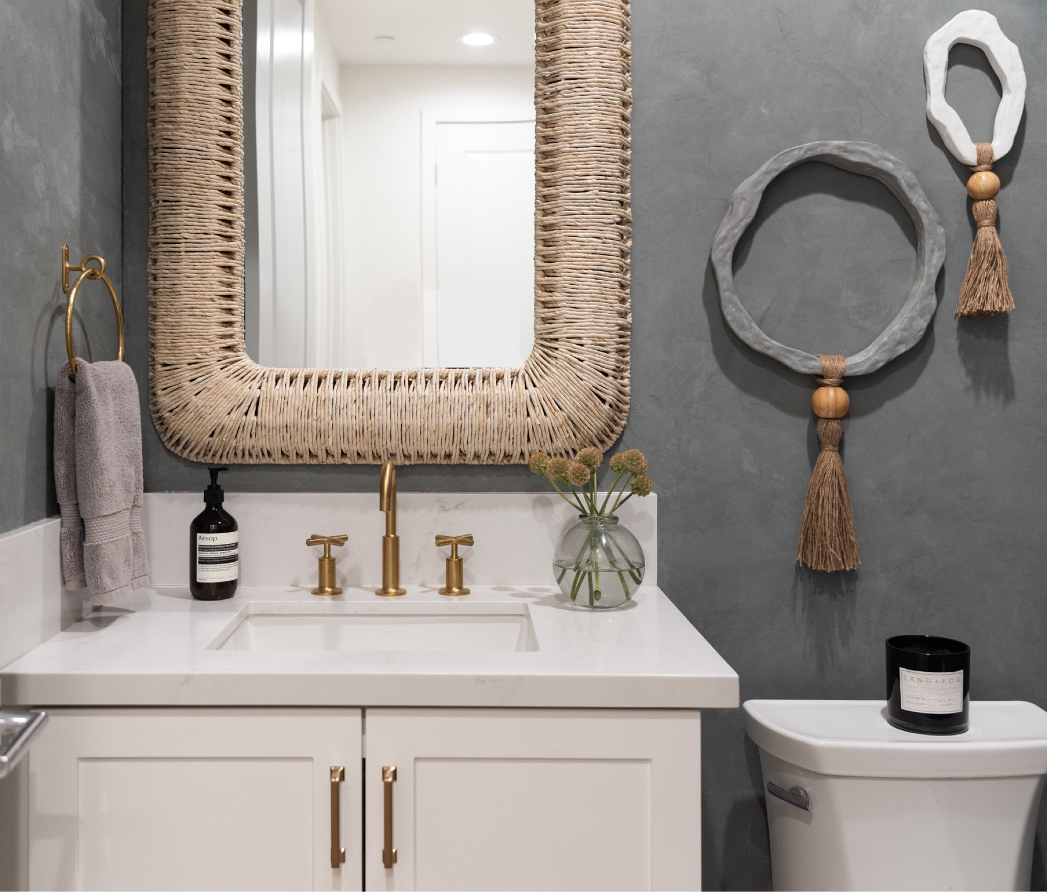 Make your powder bathroom designer with these few things! We used the Portola Paints Roman Clay… and the items listed below 👇🏻 

#bathroomhardware #powderbathwallpaper
#powderbathroomdesign


#LTKFindsUnder50 #LTKStyleTip #LTKHome