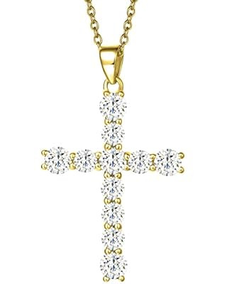 S.Leaf Cross Necklace for Women Sterling Silver Gold Rhinestone Cross Necklace Diamond Cross Neck... | Amazon (US)