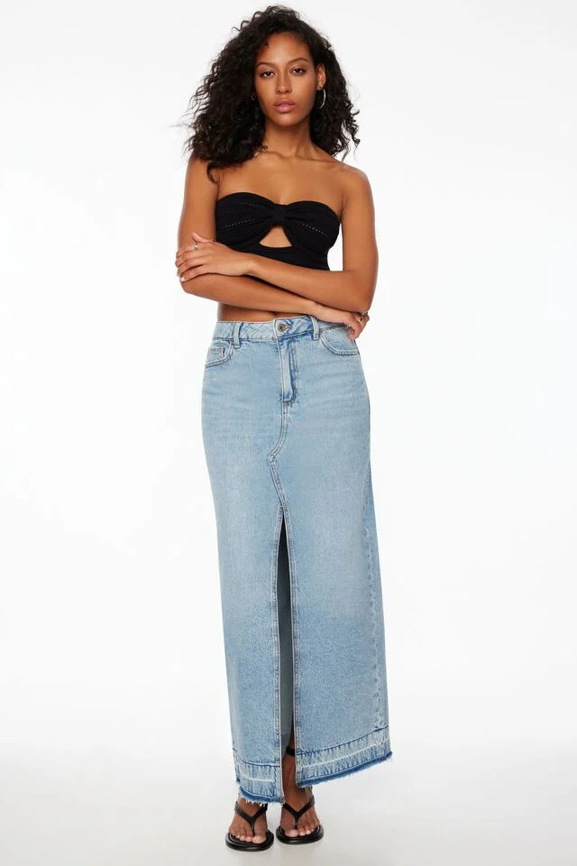 Denim Maxi Skirt$64.95 | Dynamite Clothing
