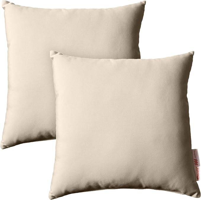 Modway Summon Outdoor Patio Two All-Weather Decor Throw Pillows Sunbrella® Fabric in Beige | Amazon (US)