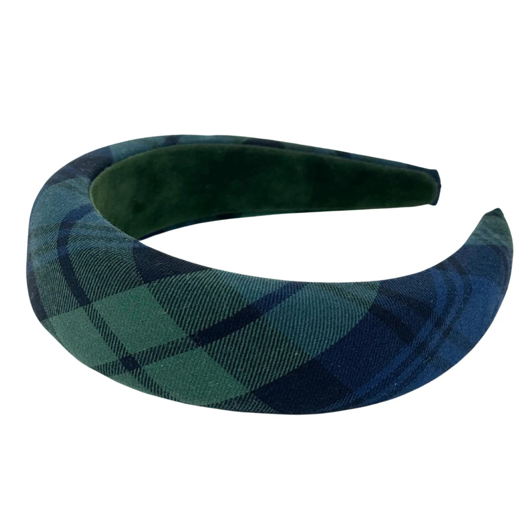 Tartan & Cheer Padded Headband (Evergreen) | Bellefixe