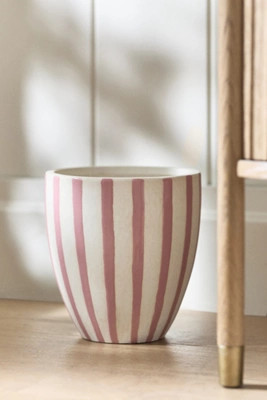 Striped Ceramic Waste Bin | Anthropologie (US)