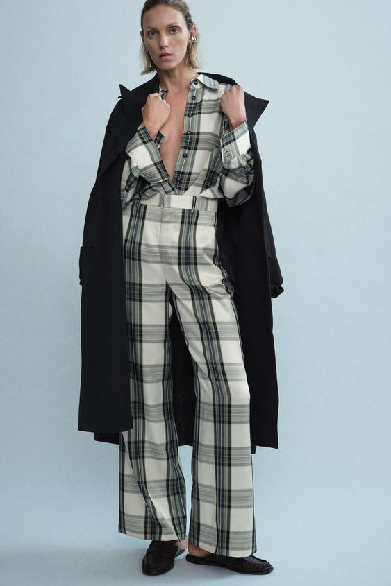ZW COLLECTION OVERSIZED PLAID SHIRT | Zara US