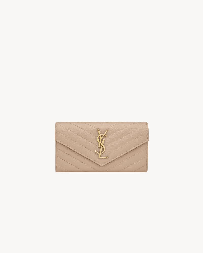 cassandre matelassé large flap wallet in grain de poudre embossed leather | Saint Laurent Inc. (Global)