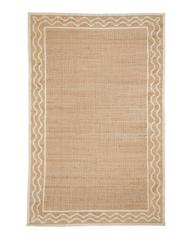 5x8 Scalloped Hand Woven Natural Fiber Area Rug | TJ Maxx