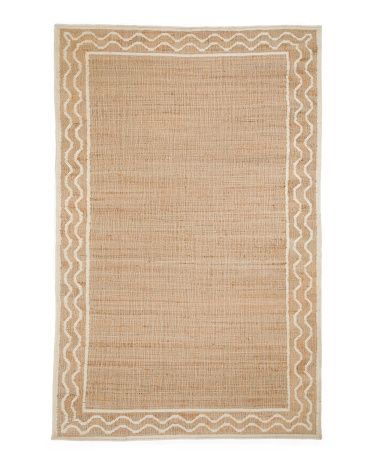 5x8 Scalloped Hand Woven Natural Fiber Area Rug | TJ Maxx