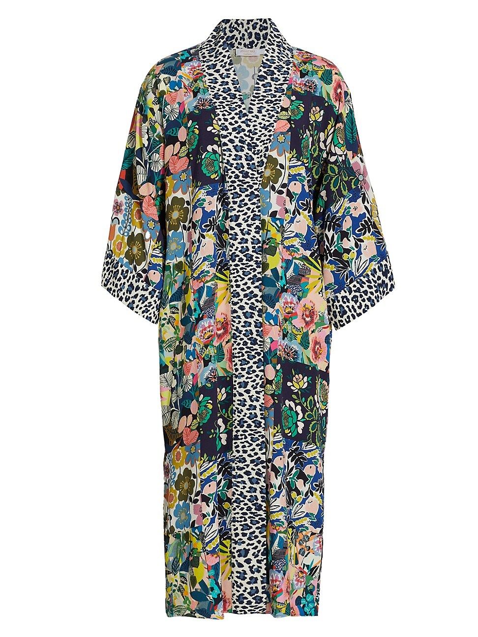 Women's Layla Floral & Leopard-Print Kimono - Size XS - Size XS | Saks Fifth Avenue
