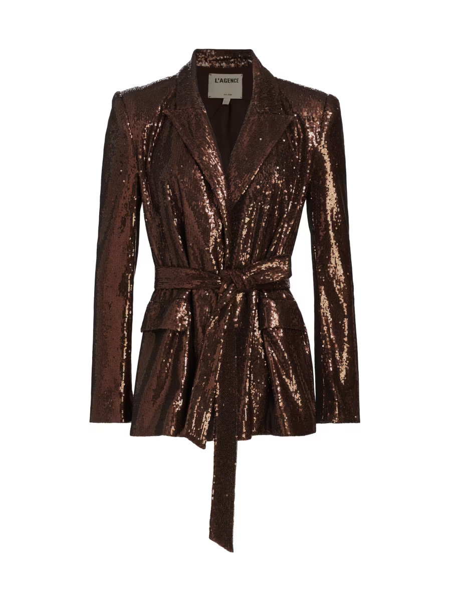 Jordana Belted Sequin Wrap Blazer | Saks Fifth Avenue