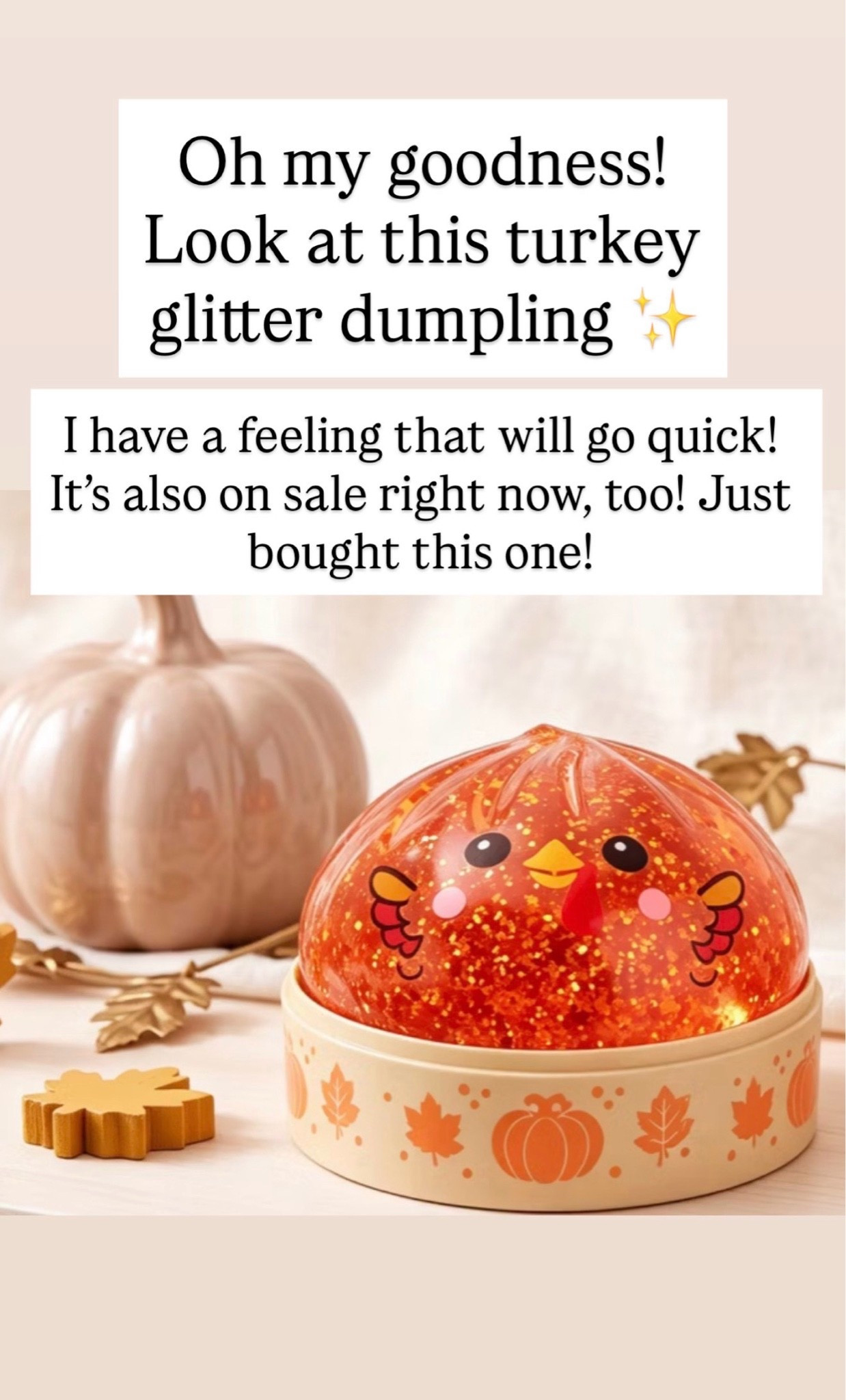 Cutest turkey glitter squish dumplings