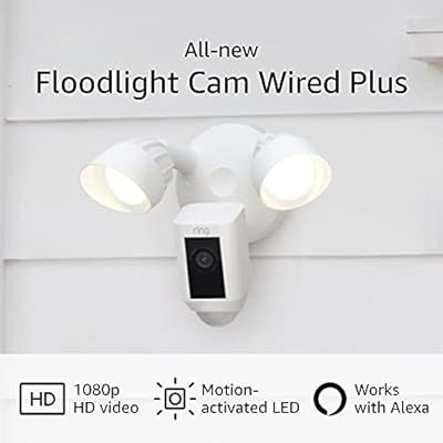 Ring Floodlight Cam Wired Plus with motion-activated 1080p HD video, White (2021 release) | Amazon (US)
