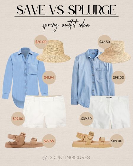 Score this more affordable version of this spring outfit idea: denim polo, white shorts, neutral sandals, and more!
#casuallook #traveloutfit #vacationstyle #lookforless

#LTKstyletip #LTKSeasonal #LTKtravel