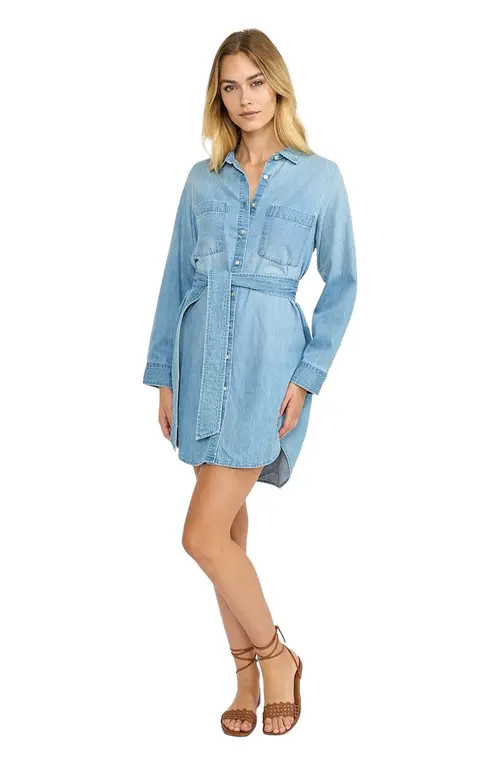 Marea Denim Shirt Dress in Pale Wash at Nordstrom, Size Medium | Nordstrom