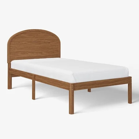 Mainstays Kids Twin Size Wood Platform Bed Frame, Walnut | Walmart (US)