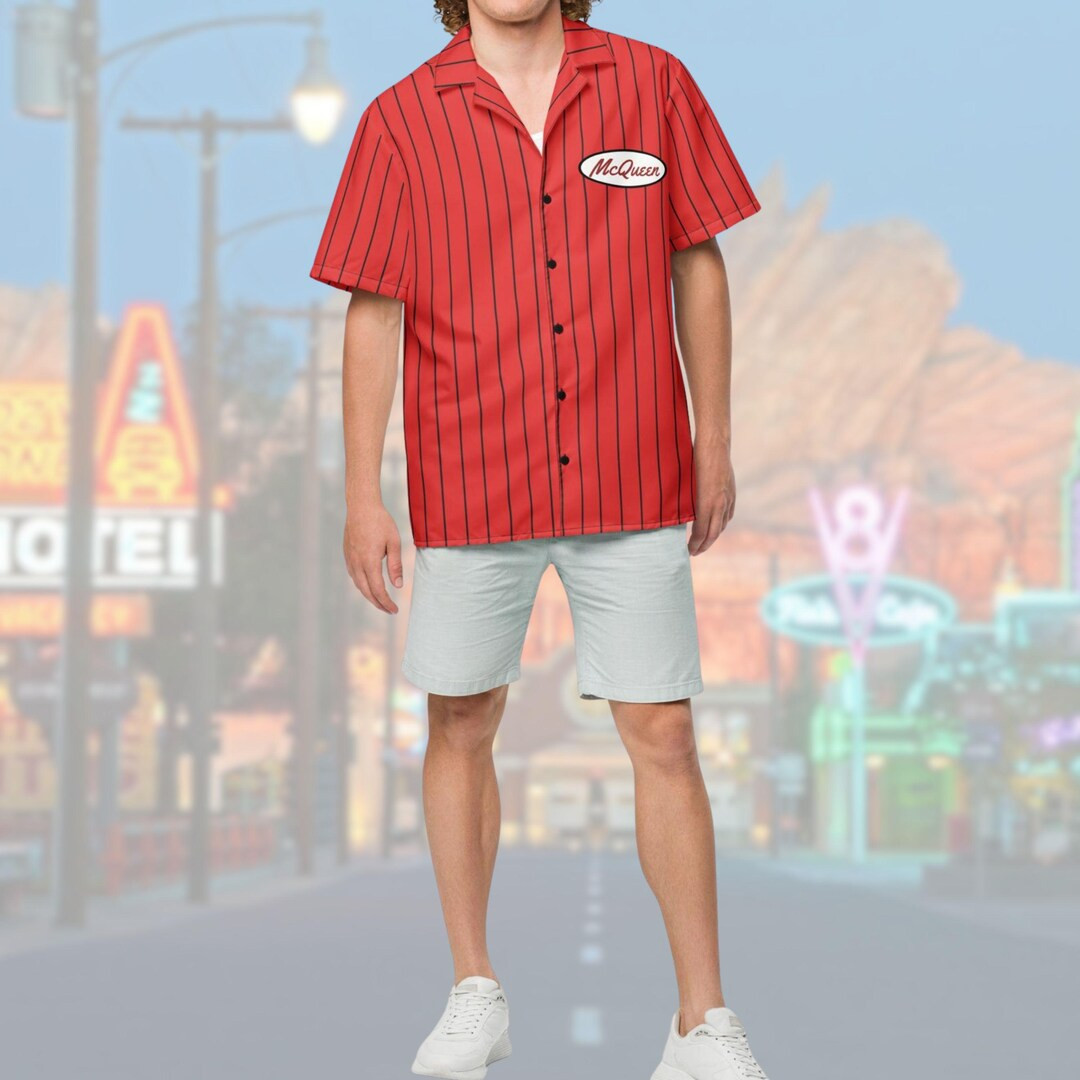 Cars Lightning Mcqueen Mens Button Shirt Disney Pixar Cosplay Bounding Mechanic Shirt - Etsy | Etsy (US)