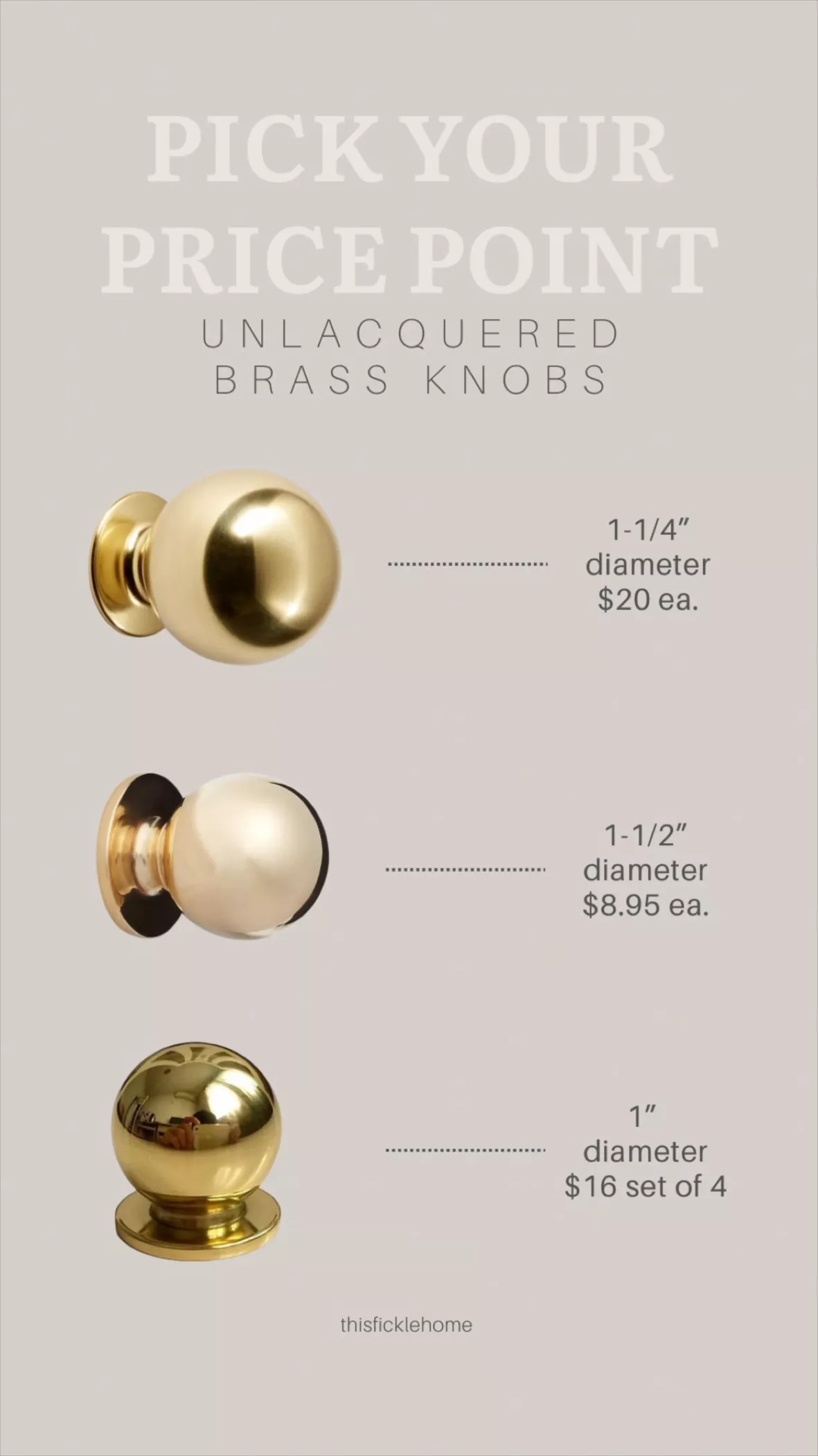 RZDEAL 1 Inch Round Solid Brass … curated on LTK