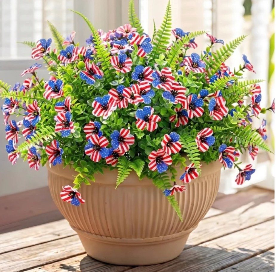 These red, white & blue outdoor flowers have me completely obsessed ❤️🤍💙 The perfect way to add a patriotic pop of color to your porch, planters, or outdoor space all summer long! And the best part? You get 18 bundles for under $20 🙌 Such an easy and affordable way to create a full, high-end look without the maintenance. Linking these plus more of my favorite outdoor flowers and budget-friendly Walmart finds! 🌸✨#LTKFinds #WalmartFinds #OutdoorDecor #PatrioticDecor #SummerDecor #FrontPorchDecor #OutdoorLiving #AffordableDecor #LTKStyleTip

#LTKHome