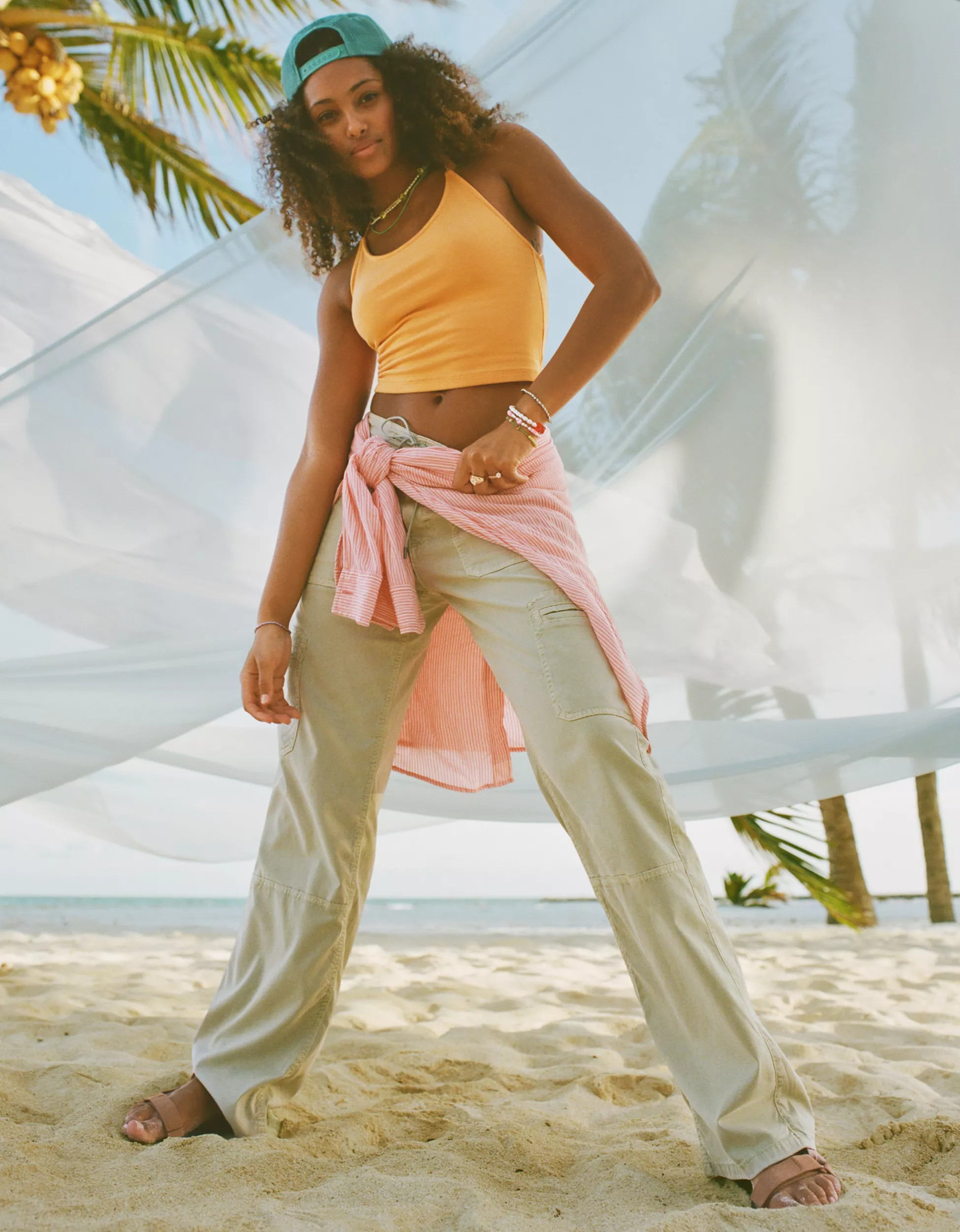 AE Dreamy Drape Stretch Super High-Waisted Baggy Wide-Leg Pant | American Eagle Outfitters (US & CA)
