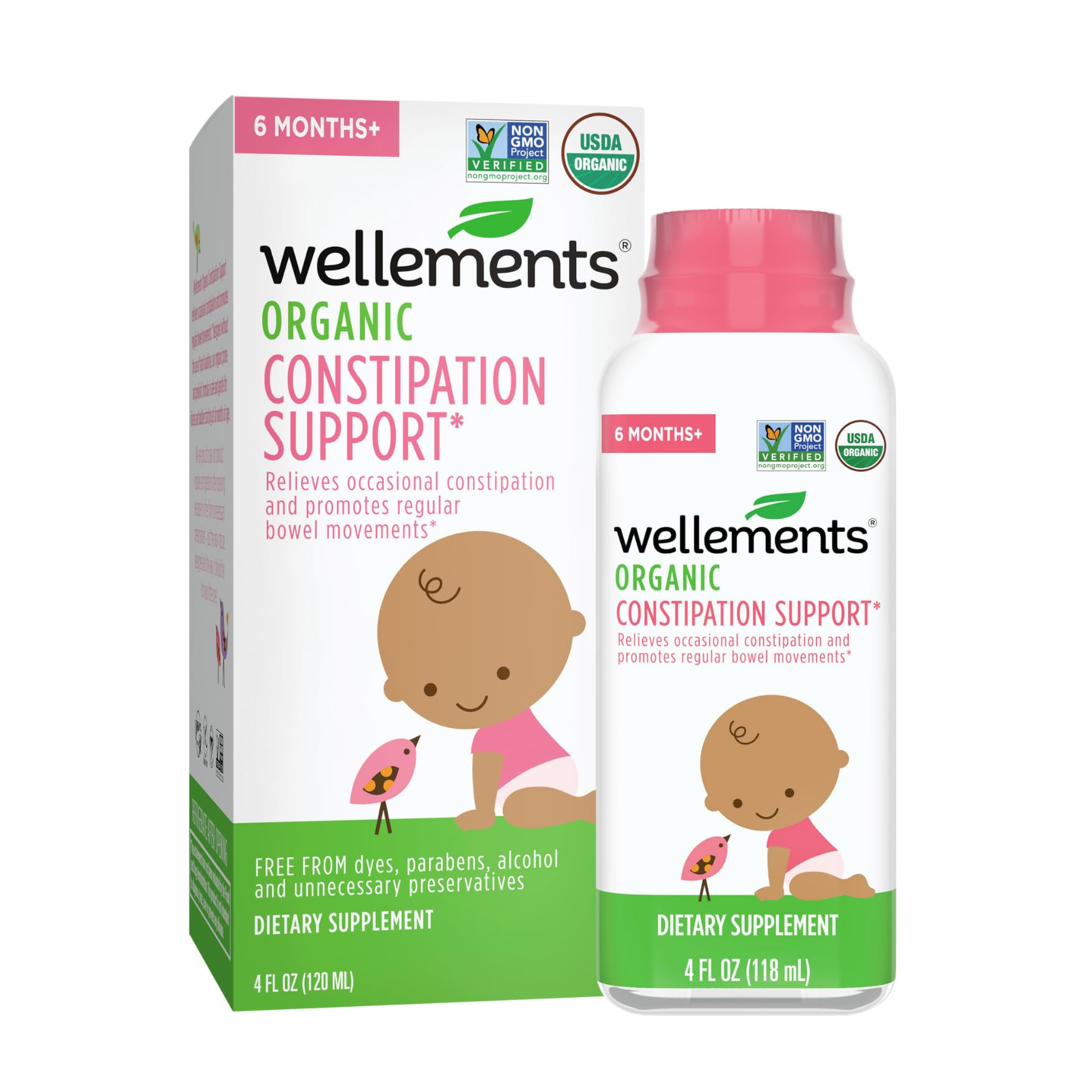 Wellements Organic Constipation Support | Safe and Gentle Organic Constipation Relief for Infants... | Amazon (US)