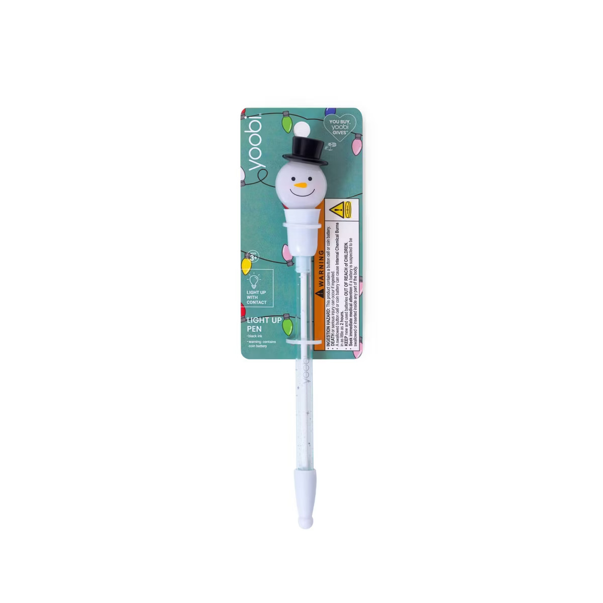 Yoobi Holiday Novelty Ballpoint Pen Snowman Light Up Pen 1.0mm Black Ink Stocking Stuffer | Target