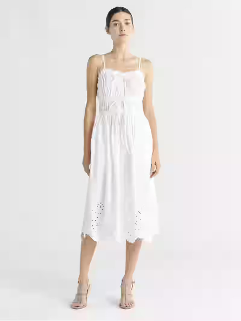 Free Assembly Women's Sleeveless Cotton Midi Dress with Bow Front, Sizes XS-XXL | Walmart (US)
