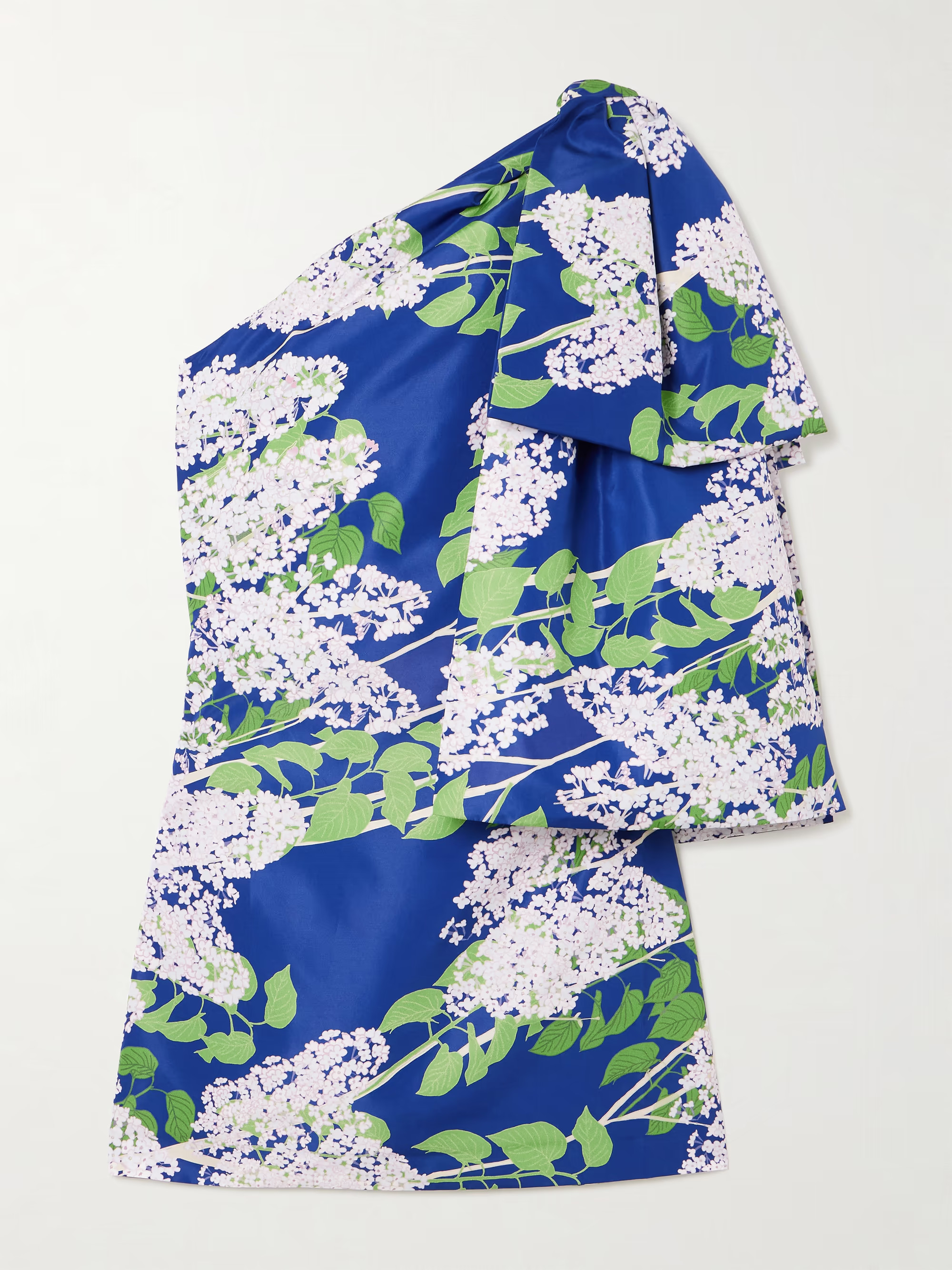 Josselin one-shoulder bow-embellished floral-print taffeta mini dress | NET-A-PORTER (US)
