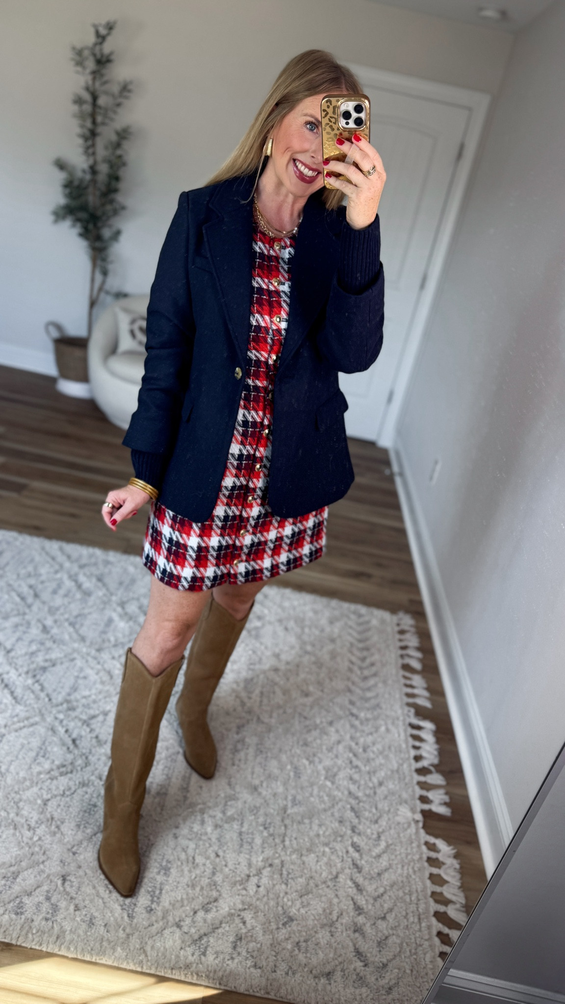 Walmart try on, free assembly, tweed dress, blazer, Walmart style, Walmart fashion

#LTKootd