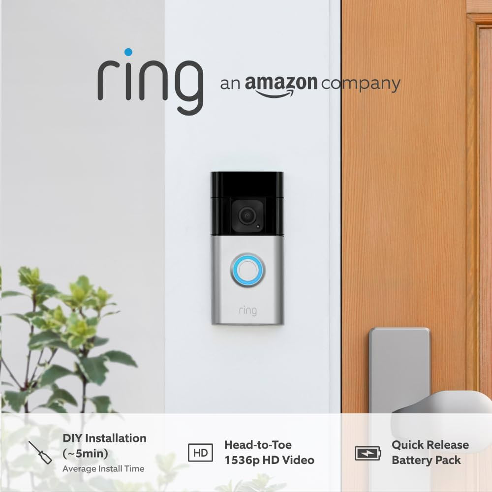 Ring Battery Video Doorbell Plus | DIY Wireless Video Doorbell Camera with 1536p HD Video, Head-T... | Amazon (UK)