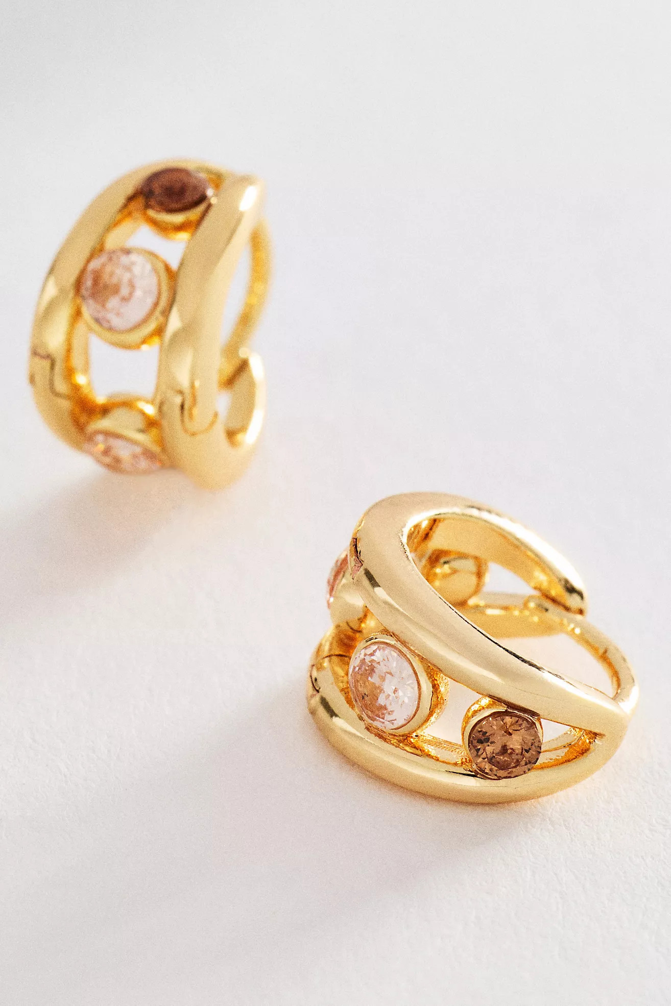 Split Crystal Huggie Hoop Earrings | Anthropologie (US)