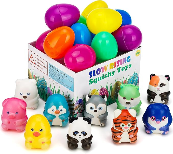 Slow Rising Squishy Toys - 10 PCS Mini Animal Toys with Easter Eggs, Party Favors for Kids, Stres... | Amazon (US)