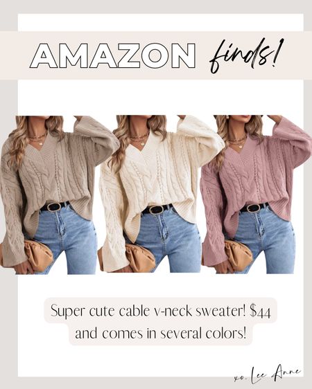 Amazon cable v-neck sweater! #founditonamazon

#LTKstyletip #LTKunder50 #LTKsalealert