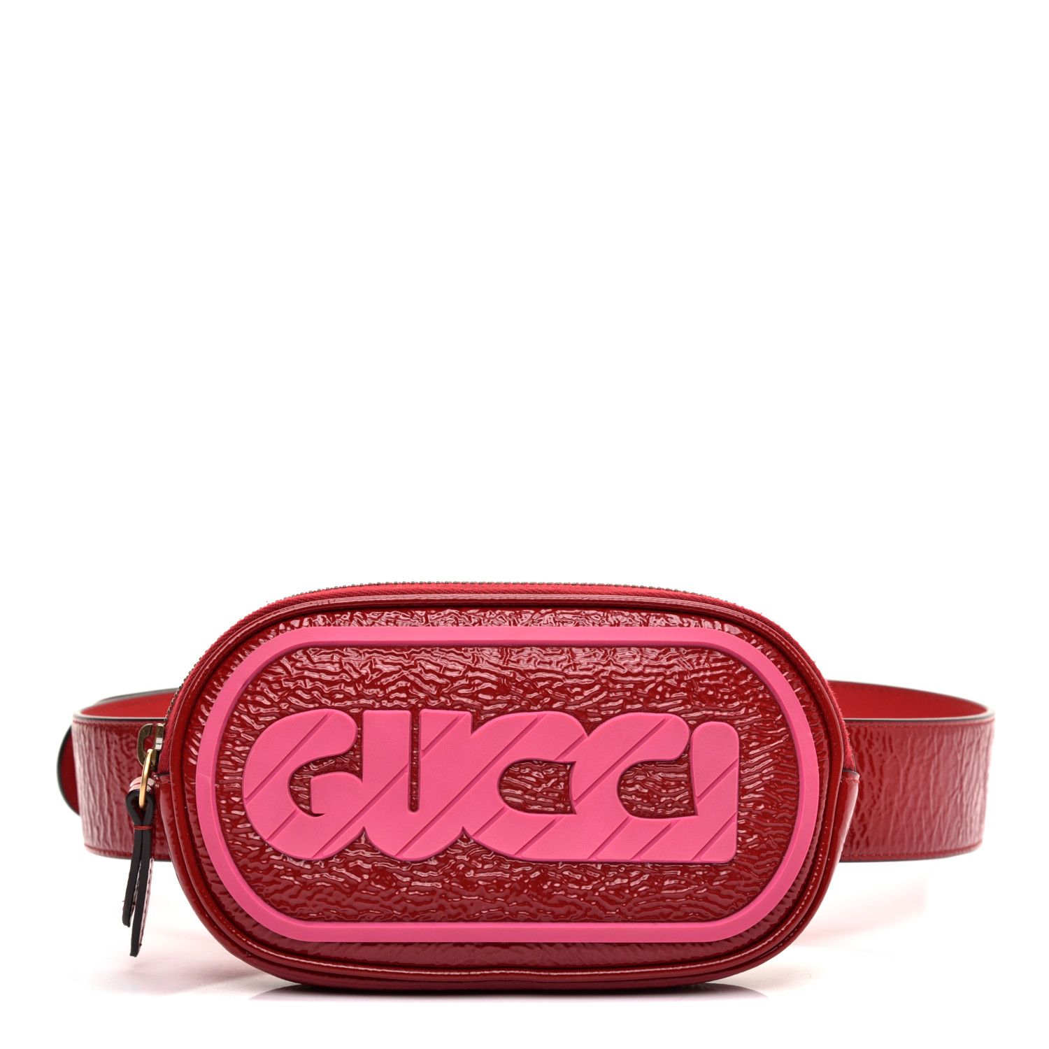 Patent Rubber Logo Belt Bag 75 30 Hibiscus Red | Fashionphile