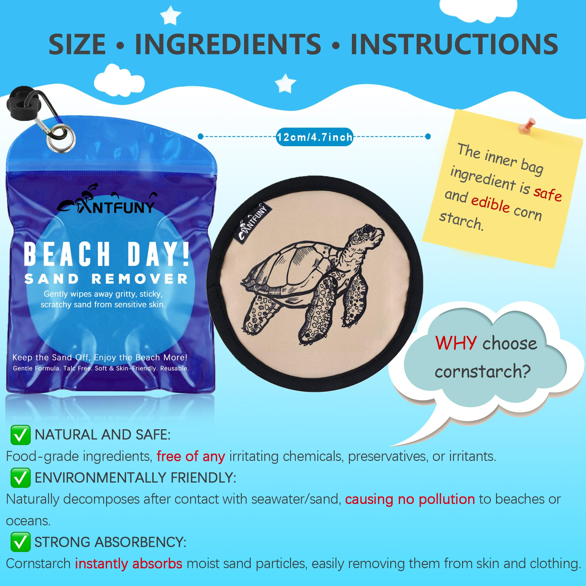 Beach Sand Remover Sand Eraser Brush Wipe Mitt Family Kids Women 2025 Summer Beach Vacation Essen... | Amazon (US)