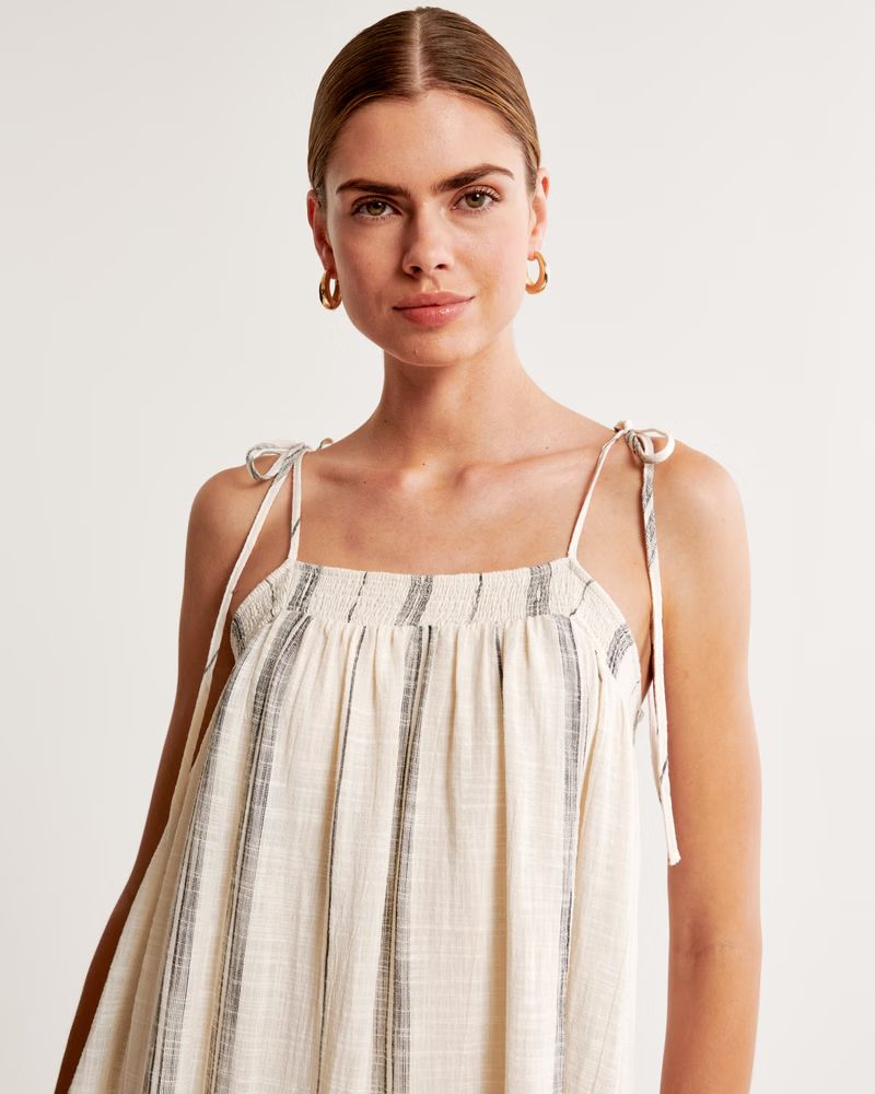 Crinkle Cotton Maxi Dress | Abercrombie & Fitch (US)