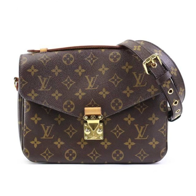 Pre-Owned LOUIS VUITTON Handbag Crossbody Shoulder Bag Monogram Pochette Metis MM Canvas Brown Go... | Walmart (US)