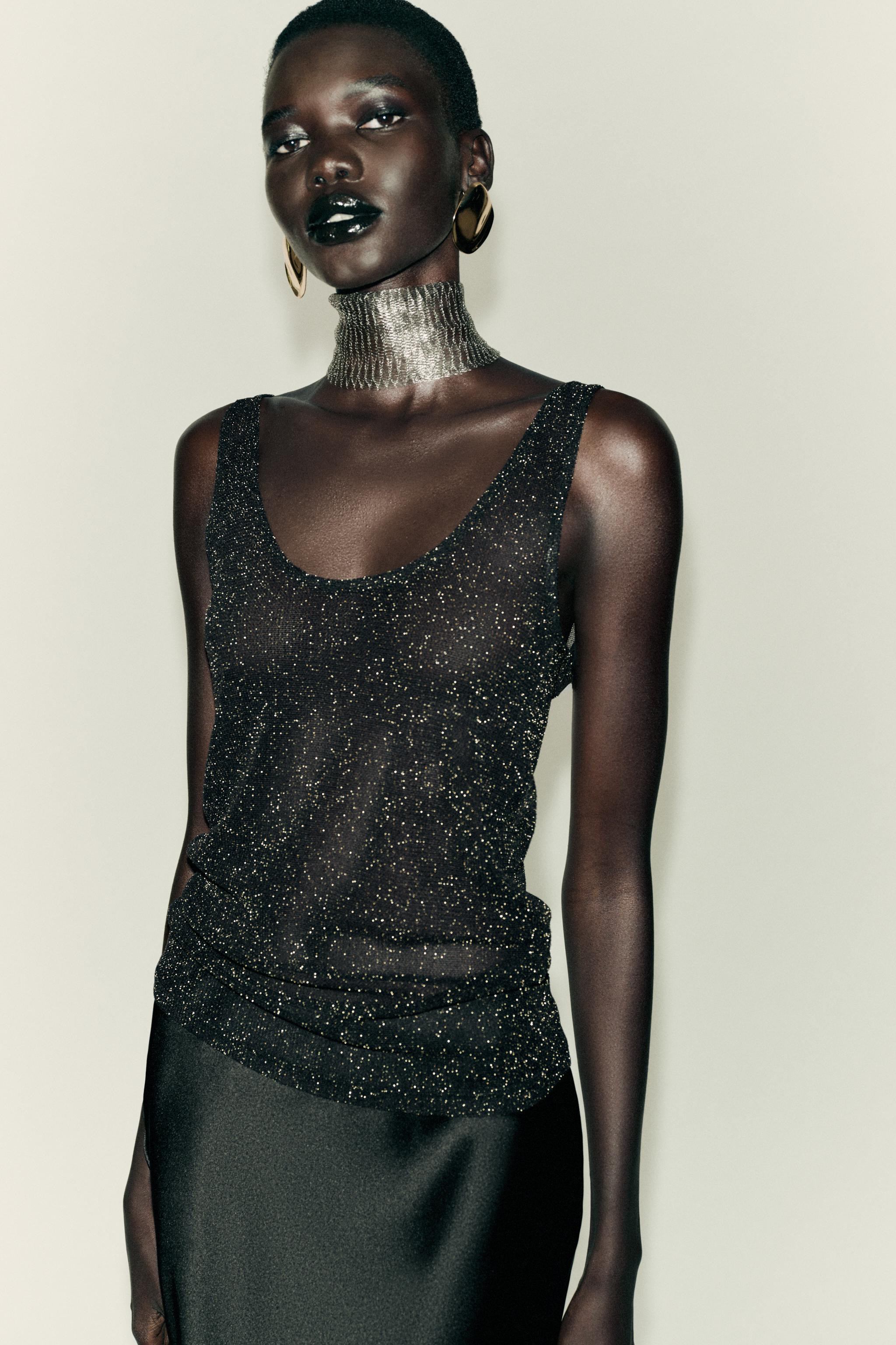 METALLIC THREAD TOP | Zara US