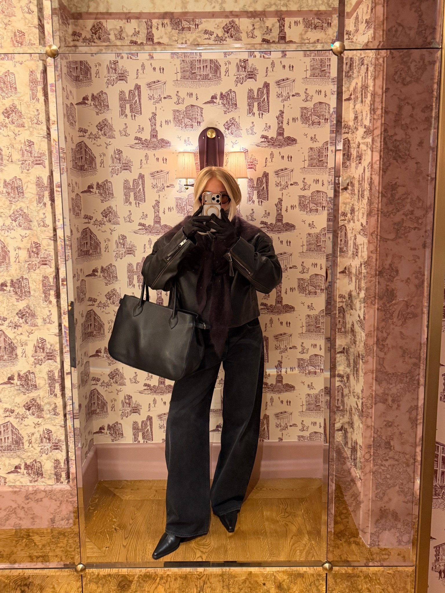 NYC Outfit: small in jacket, 26 in jeans, boots are true to size. Scarf is sold out, linking similar. 
#kathleenpost

NYC outfit, fall outfit, fall fashion, Friendsgiving, date night, leather jacket

#LTKootd #LTKSeasonal #LTKHoliday