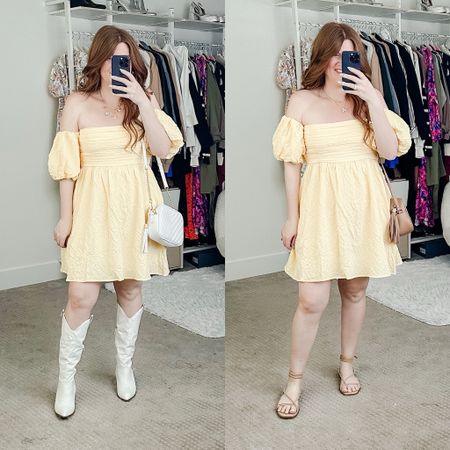 Love this off the shoulder dress from Abercrombie! Has built in shorts too. Wearing size medium. 

On sale and use code “AFMORGAN” for an extra 15% off! 

Spring dress, spring outfit, country concert outfit 

#LTKsalealert #LTKmidsize #LTKfindsunder100