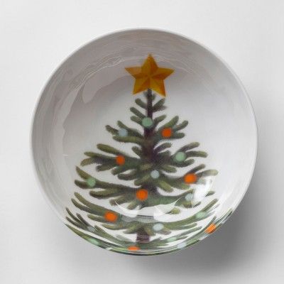 33oz Plastic Christmas Tree Cereal Bowl White/Green - Wondershop™ | Target