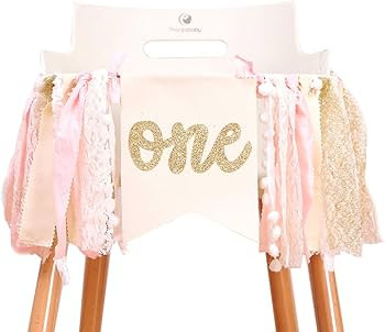 Highchair Banner 1st Birthday - Pink Happy Birthday Banner Party Decorations for First Birthday,B... | Amazon (US)