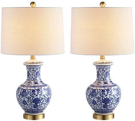 JONATHAN Y JYL1072A-SET2 Set of 2 Table Lamps Jennifer 25.25" Ceramic/Metal LED Table Lamp Cottag... | Amazon (US)