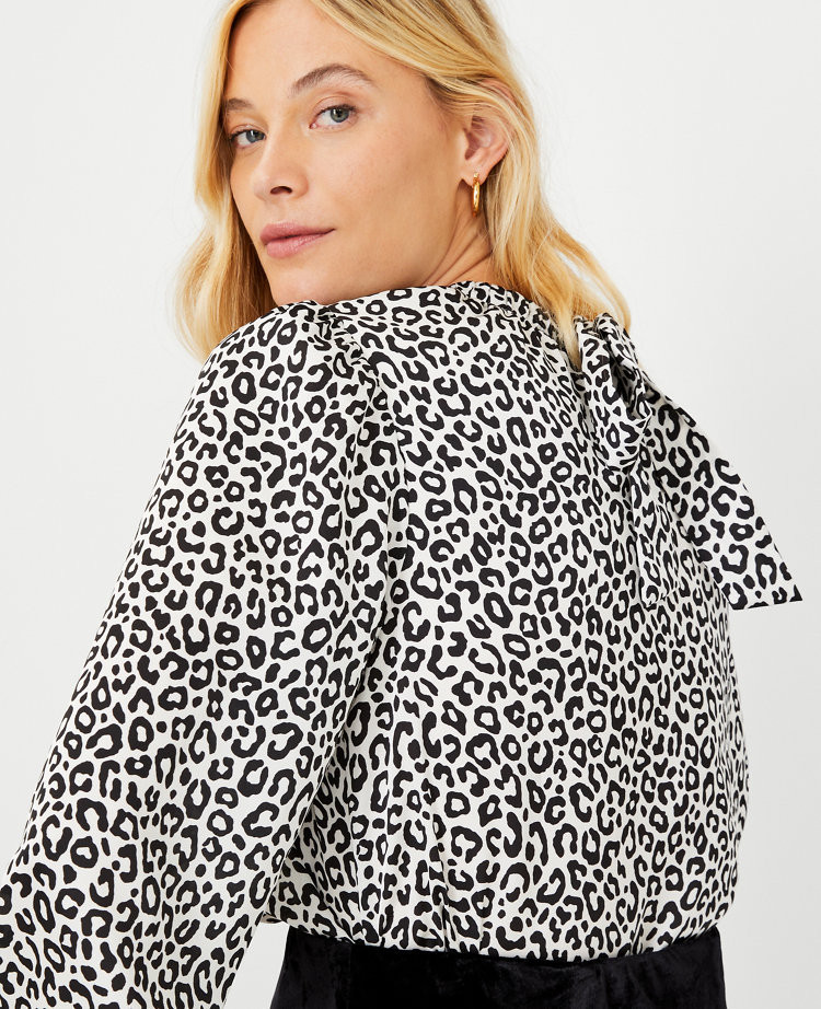 Petite Animal Print Tie Back Top | Ann Taylor (US)