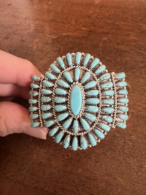 Navajo Bracelet Turquoise Cuff Cluster Wow Native American Stunning Nice Zuni #C  | eBay | eBay US