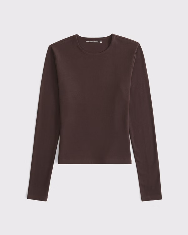 Women's Double-Lined Long-Sleeve Baby Tee | Women's New Arrivals | Abercrombie.com | Abercrombie & Fitch (US)