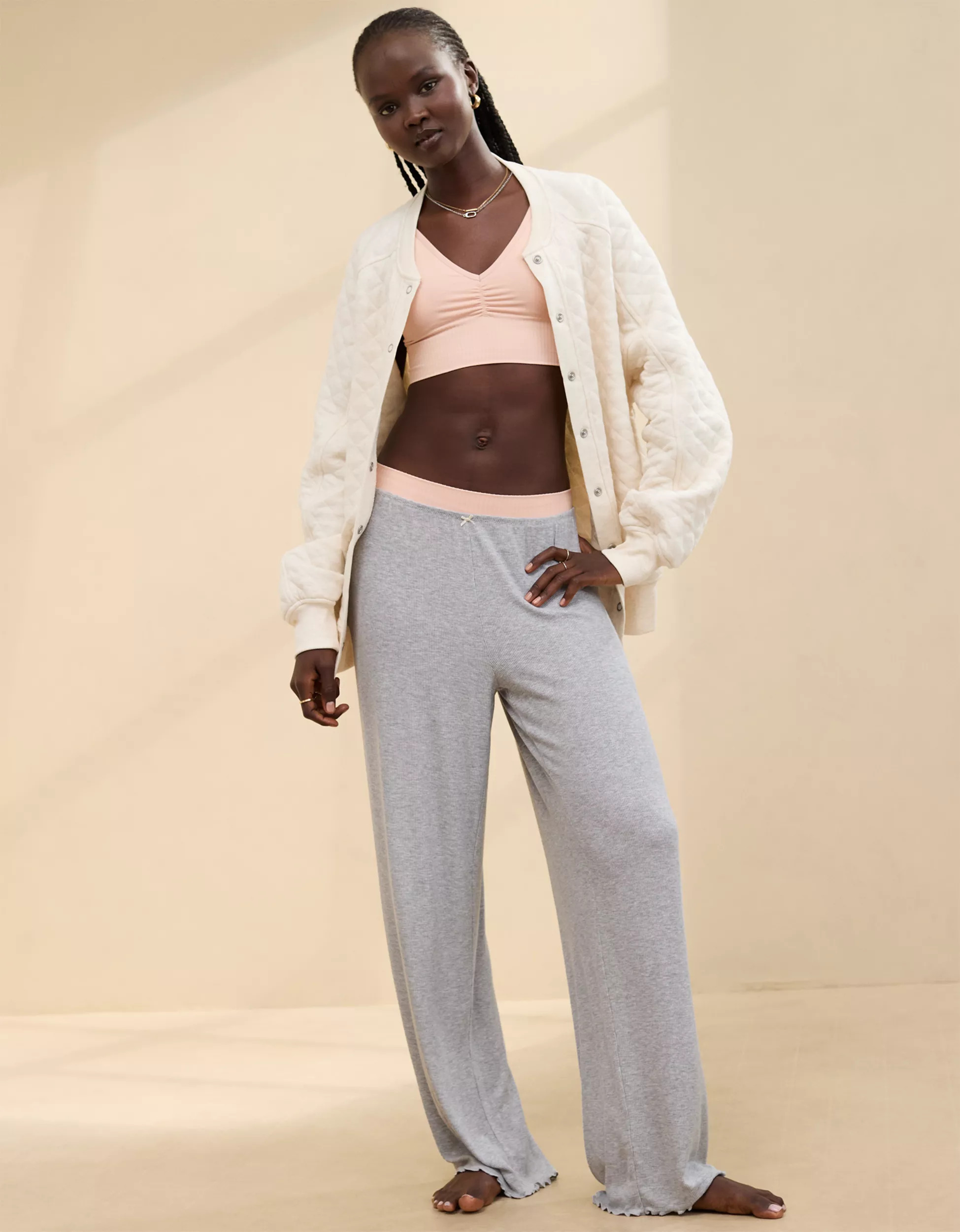 Aerie Real Soft® Rib Trouser PJ | Aerie