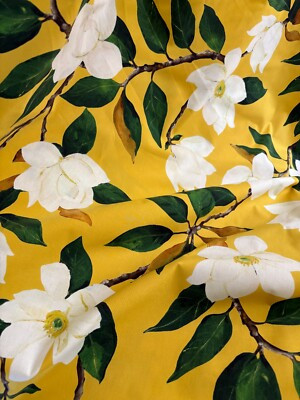 Oscar de La Renta Deadstock Fabric Magnolia Yellow Cotton Poplin  | eBay | eBay US